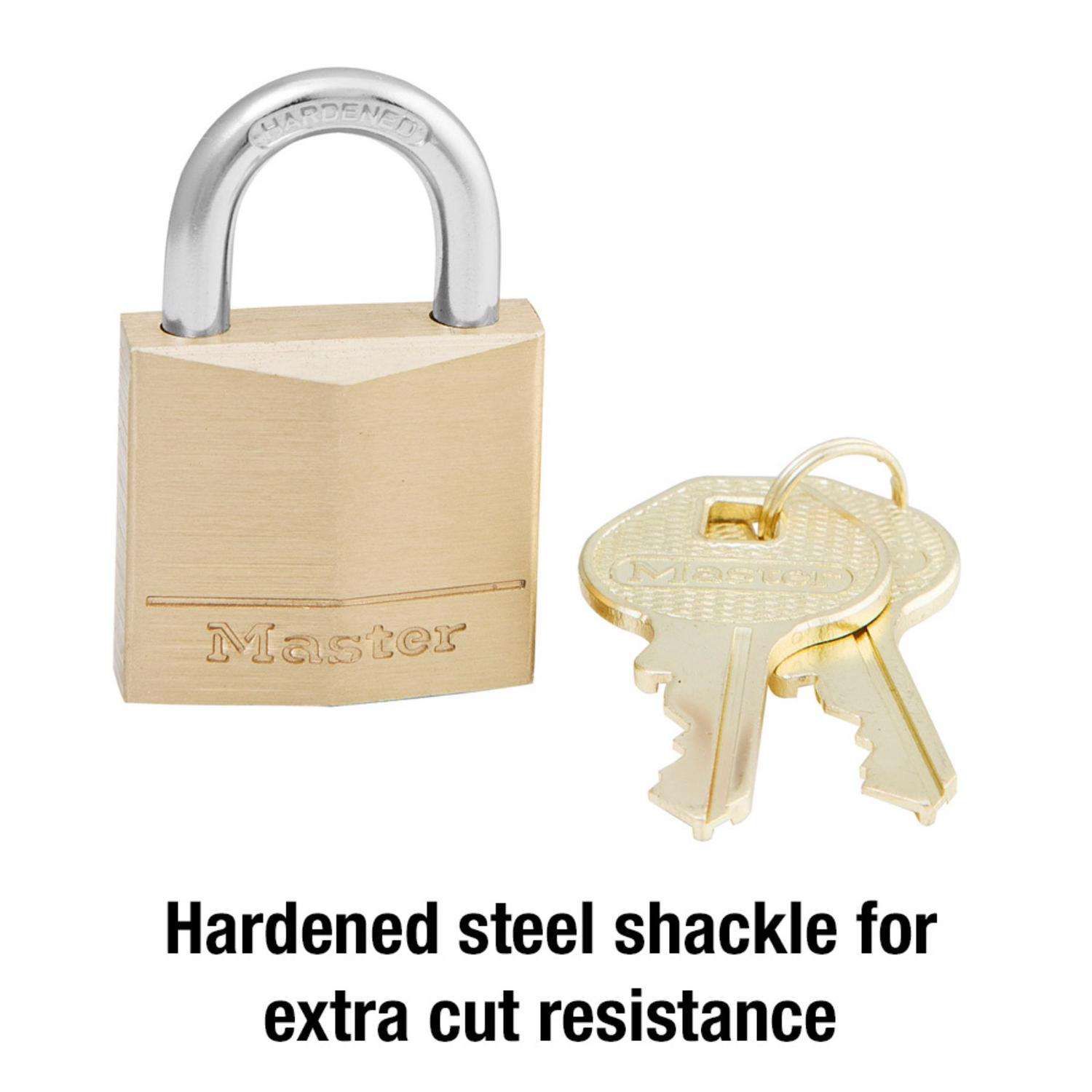 Master Lock 1 in. H X 5/16 in. W X 1-3/16 in. L Brass 4-Pin Cylinder Exterior Padlock