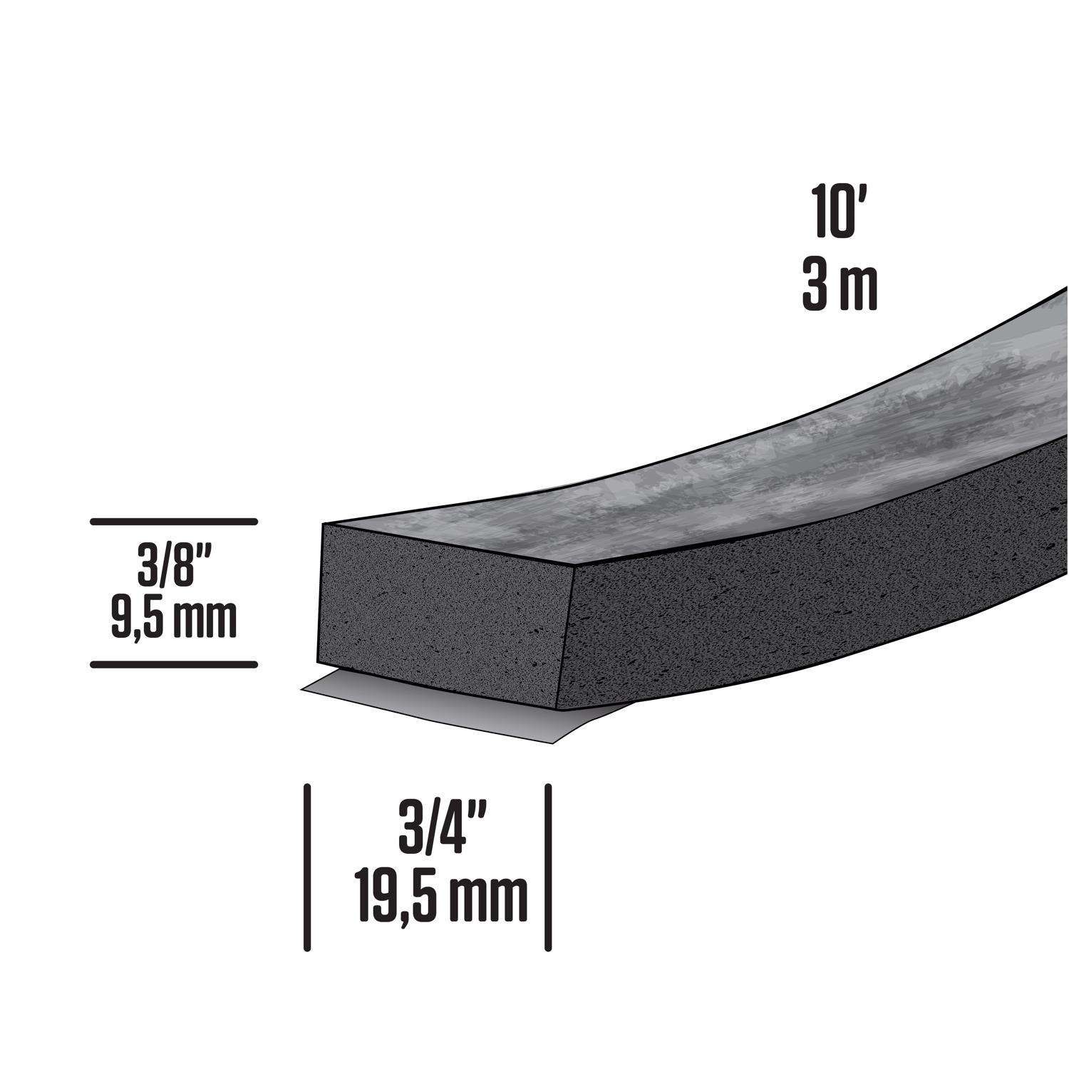 M-D Building Products Black Rubber Weather Stripping Tape For Doors and Windows 10 ft. L X 0.38 in.