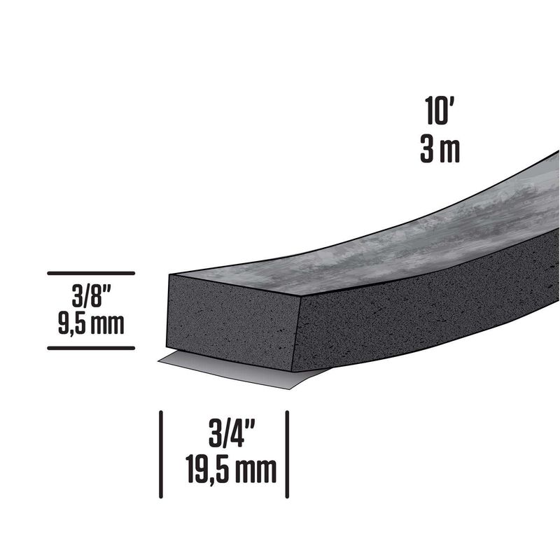 M-D Building Products Black Rubber Weather Stripping Tape For Doors and Windows 10 ft. L X 0.38 in.