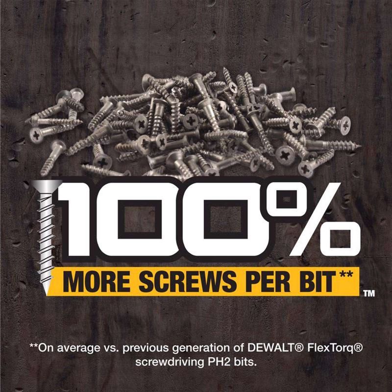 DeWalt FlexTorq Phillips #2 X 2.25 in. L Drill and Driver Bit Set Steel 3 pc