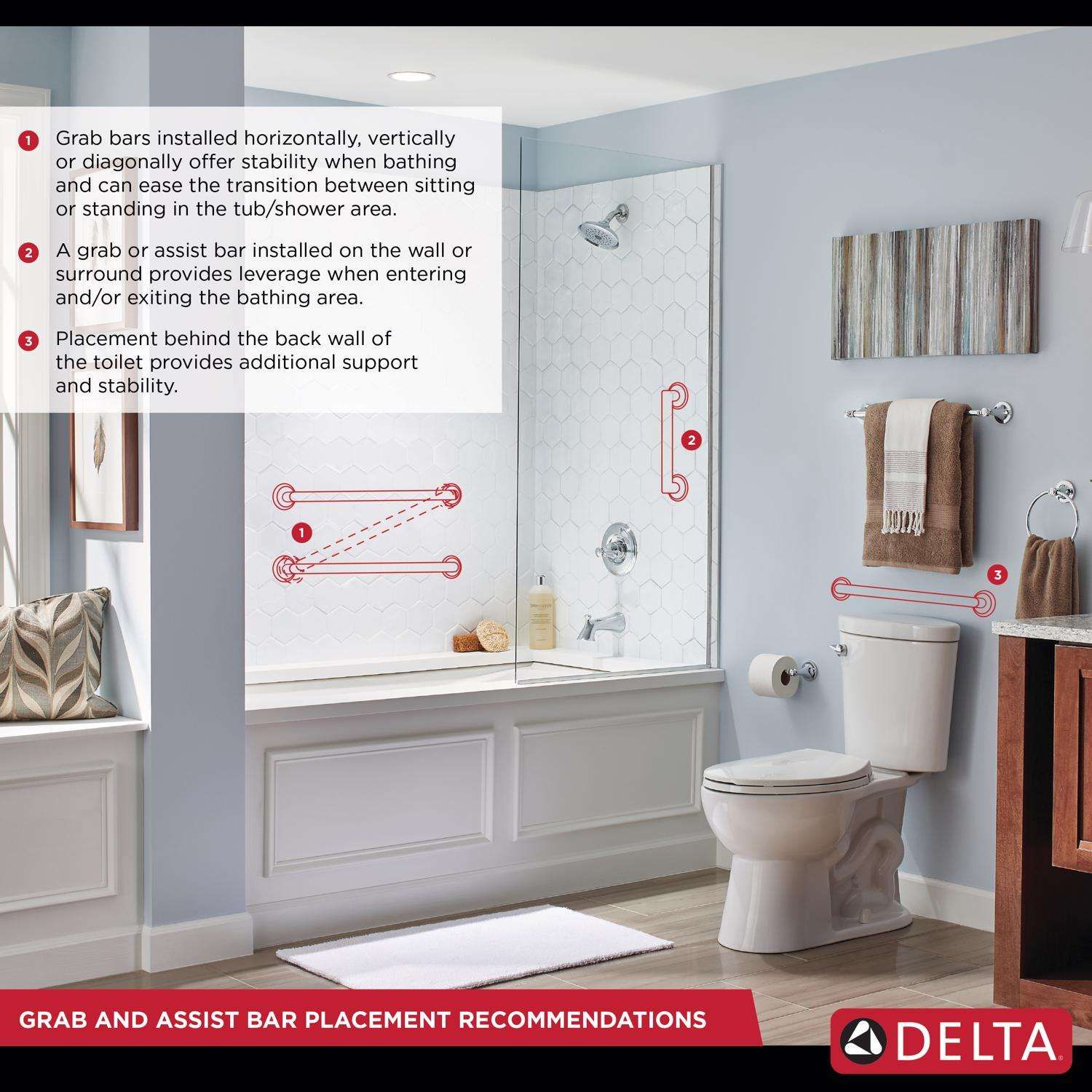 Delta 24 in. L ADA Compliant Satin Stainless Steel Grab Bar
