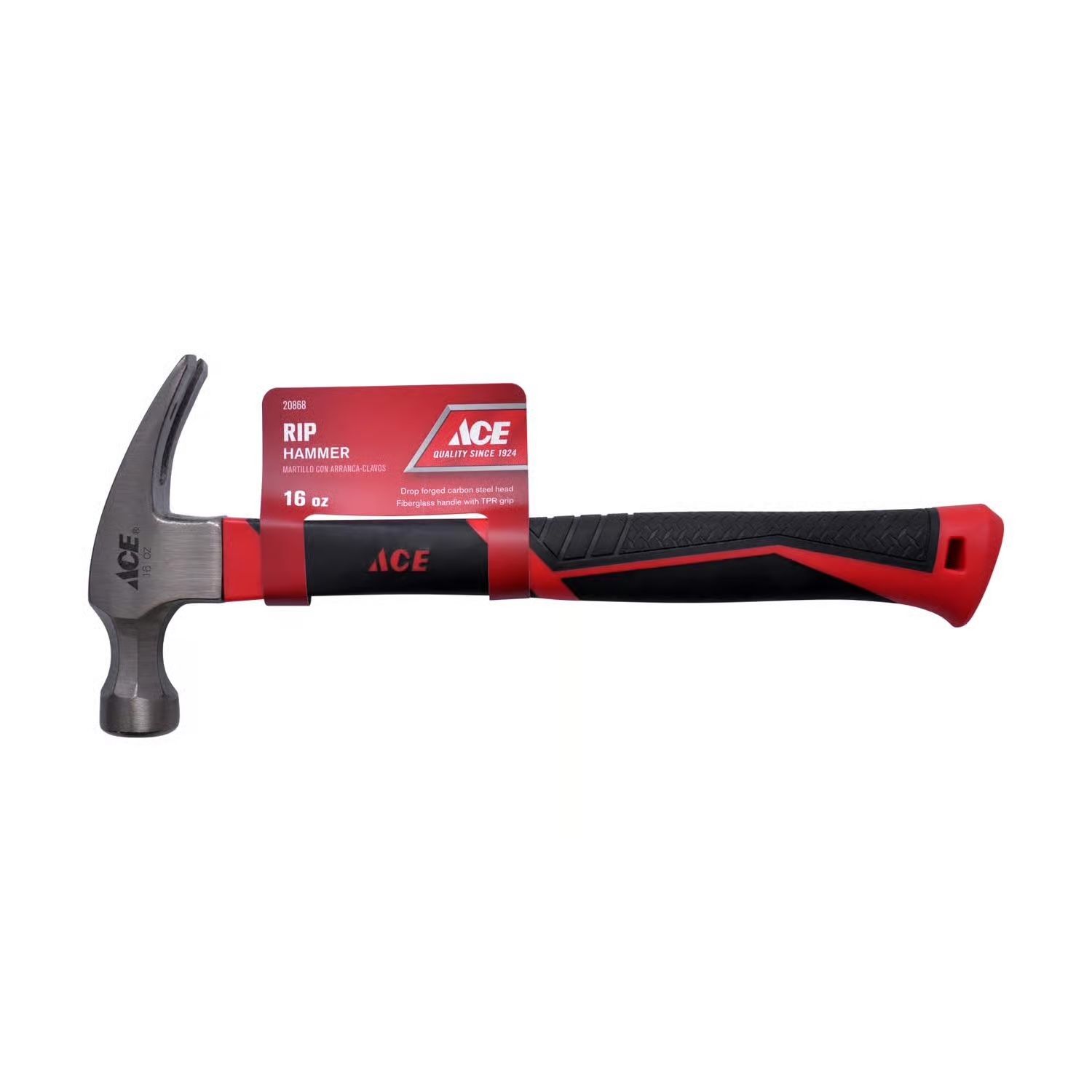 Ace 16 oz Smooth Face Rip Hammer Fiberglass Handle Ace 16 oz Smooth Face Rip Hammer Fiberglass Handle