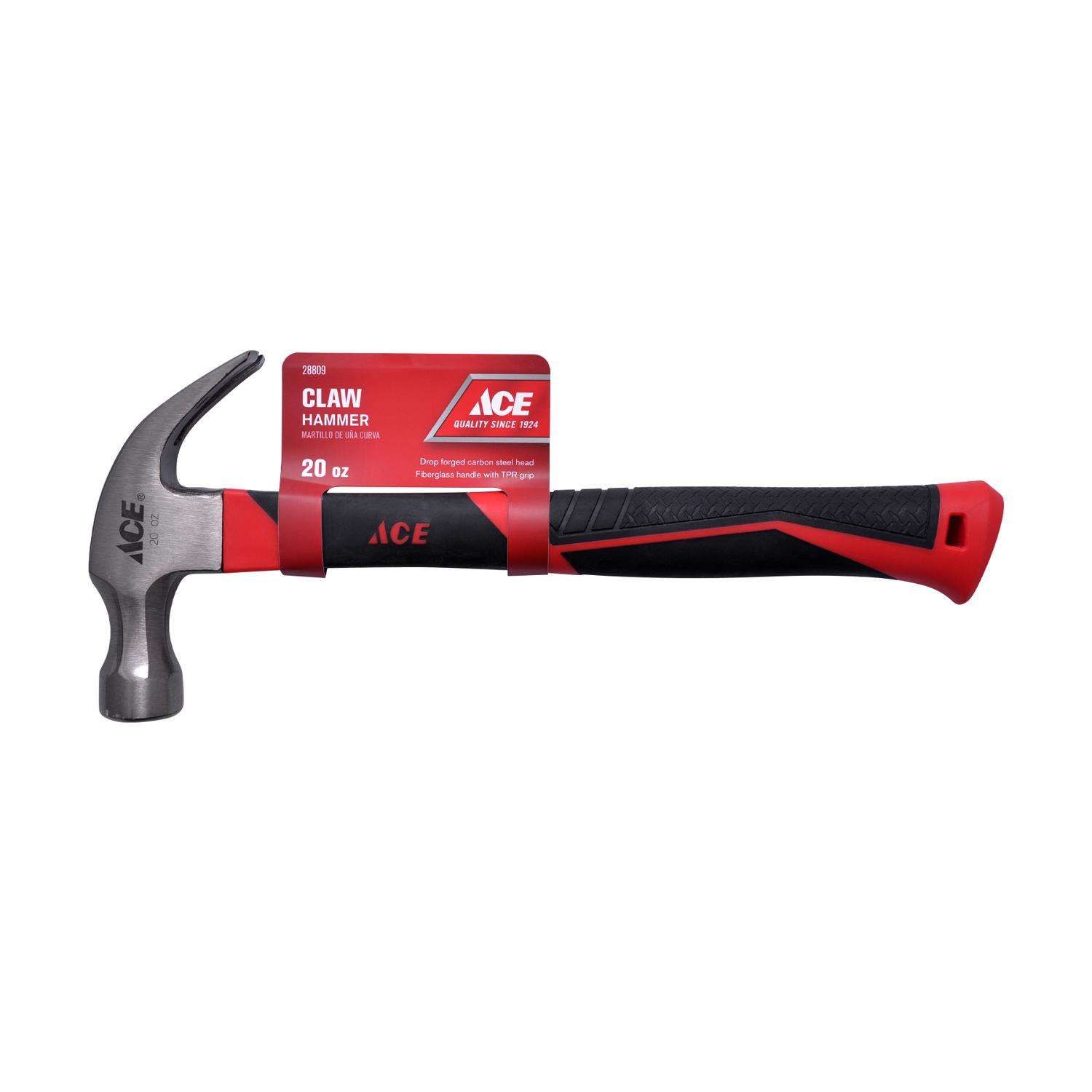 Ace 20 oz Smooth Face Rip Hammer Fiberglass Handle