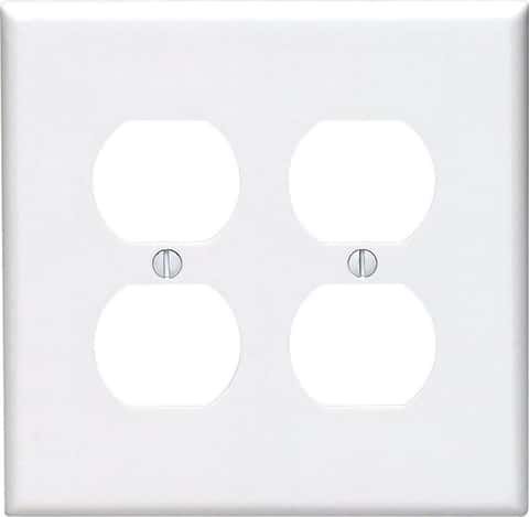 Leviton Midway White 2 gang Nylon Duplex Wall Plate 1 pk