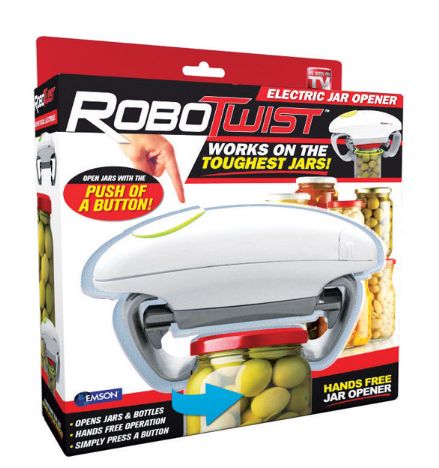 RoboTwist As Seen On TV White ABS Battery Operated Bottle/Jar Opener
