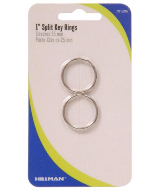 HILLMAN 1 in. D Tempered Steel Silver Split Rings/Cable Rings Key Ring