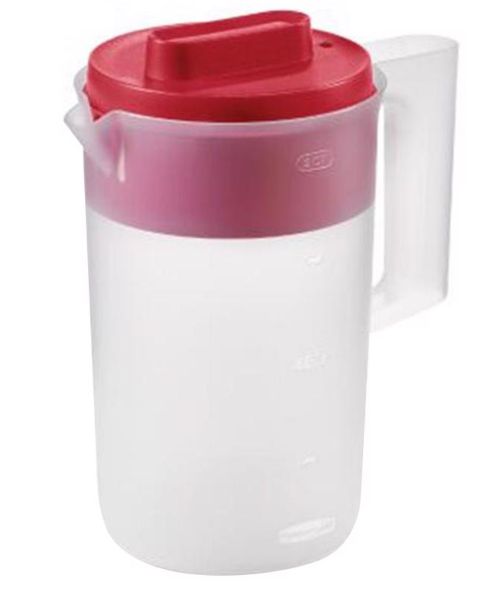 Rubbermaid 2 qt Clear/Red Pitcher Plastic