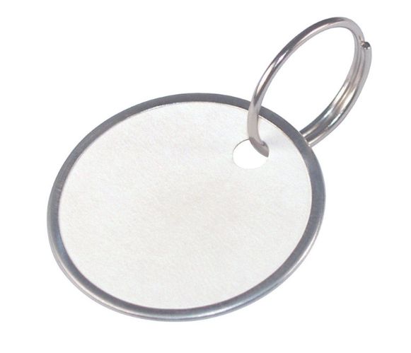 HILLMAN 1-1/4 in. D Metal White Labeling/ID Key Ring