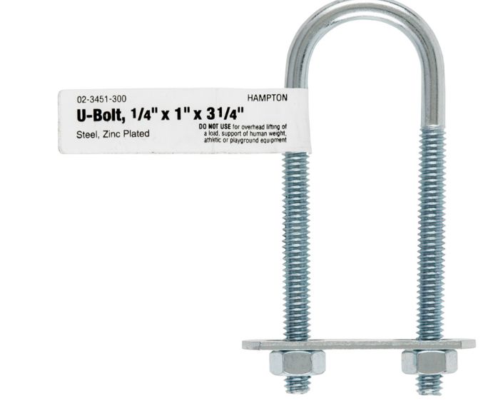 BOLT U 1/4"X1"X3.25"