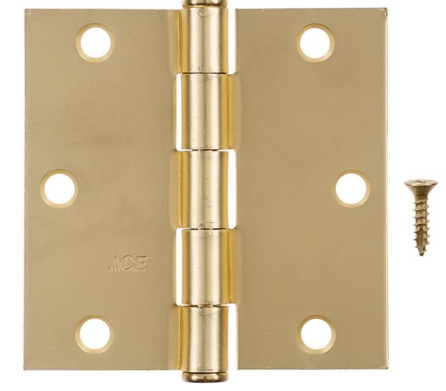 Ace 3-1/2 in. L Bright Brass Residential Door Hinge 3 pk Ace 3-1/2 in. L Bright Brass Residential Door Hinge 3 pk