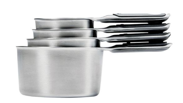 OXO Good Grips 1/4, 1/3, 1/2 , 1 cups Stainless Steel Silver Measuring Cup OXO Good Grips 1/4, 1/3, 1/2 , 1 cups Stainless Steel Silver Measuring Cup