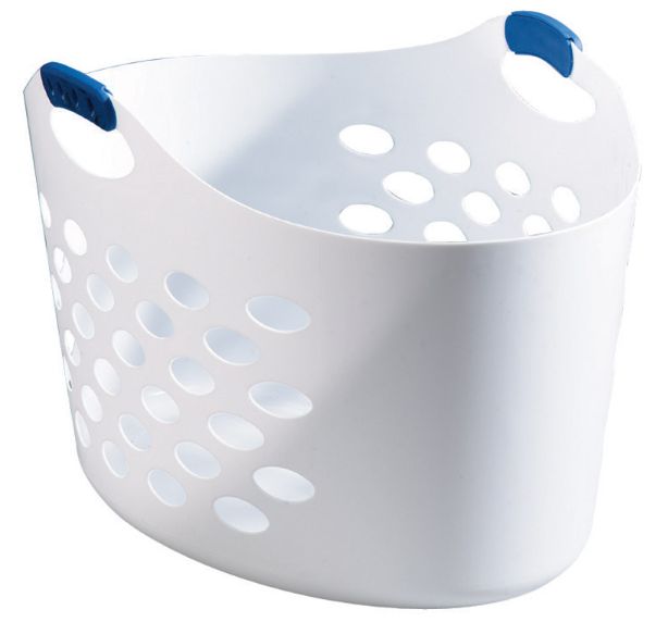 Rubbermaid White Plastic Laundry Basket