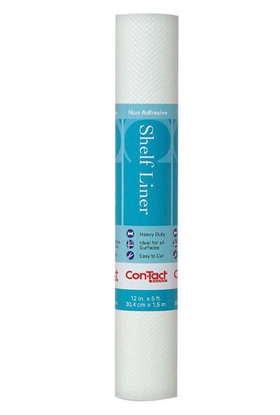 Con-Tact Simple Elegance 5 ft. L X 12 in. W White Diamonds Non-Adhesive Shelf Liner