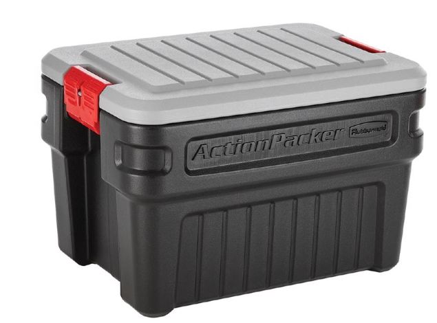 Rubbermaid ActionPacker 24 gal Black Storage Tote 17.4 in. H X 19.3 in. W X 26.5 in. D Stackable