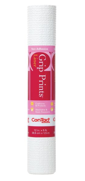 Con-Tact Grip Prints 5 ft. L X 12 in. W White Non-Adhesive Shelf Liner