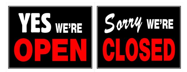 HILLMAN English Black Open/Close Sign 15 in. H X 19 in. W