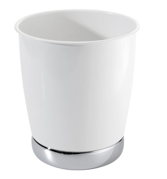 iDesign York 2.38 gal White Steel Classic American Trash Can