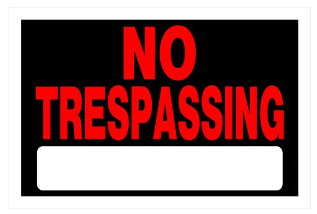 HILLMAN English Black No Trespassing Sign 8 in. H X 12 in. W
