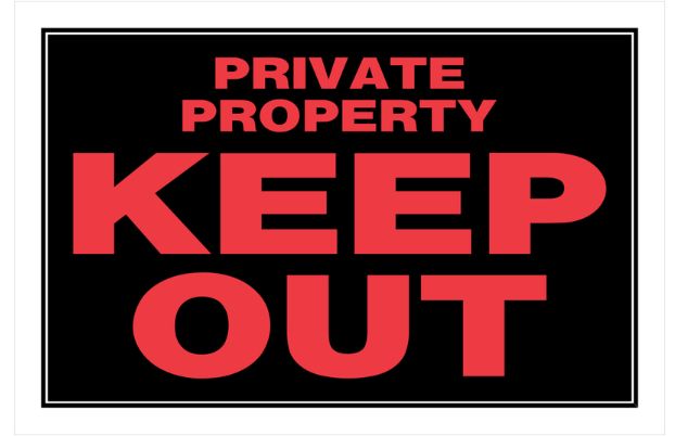HILLMAN English Black Private Property Sign 8 in. H X 12 in. W