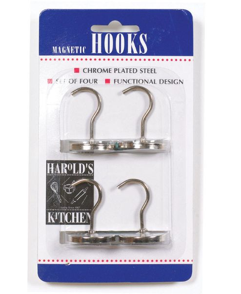 Harold's Kitchen Silver Steel Magnetic Hooks Harold's Kitchen Silver Steel Magnetic Hooks