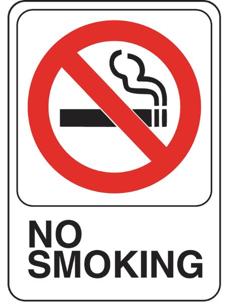 HILLMAN English White No Smoking Sign 5 in. H X 7 in. W
