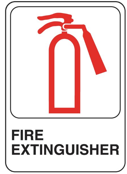 HILLMAN English White Fire Extinguisher Sign 7 in. H X 5 in. W HILLMAN English White Fire Extinguisher Sign 7 in. H X 5 in. W