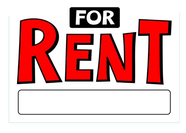 HILLMAN English White For Rent Sign 10 in. H X 14 in. W