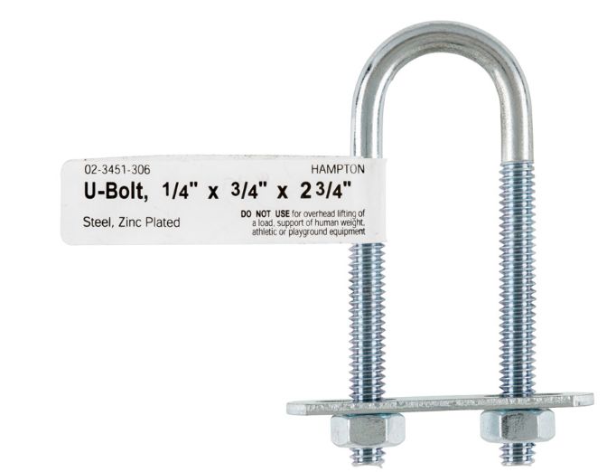 BOLT U 1/4 BOLT U 1/4"X3/4"X2.75"