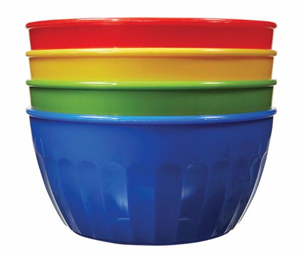 Arrow Home Products 16 oz Assorted Plastic Round Bowl 5-1/2 in. D 4 pk Arrow Home Products 16 oz Assorted Plastic Round Bowl 5-1/2 in. D 4 pk