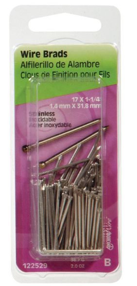 HILLMAN 17 Ga. X 1-1/4 in. L Stainless Steel Brad Nails 1 pk 2 oz