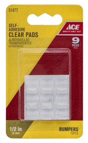 Ace Vinyl Self Adhesive Bumper Pad Clear Square 1/2 in. W X 1/2 in. L 1 pk