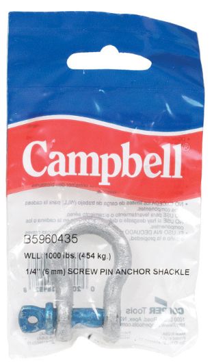 Campbell Galvanized Forged Carbon Steel Anchor Shackle 1000 lb