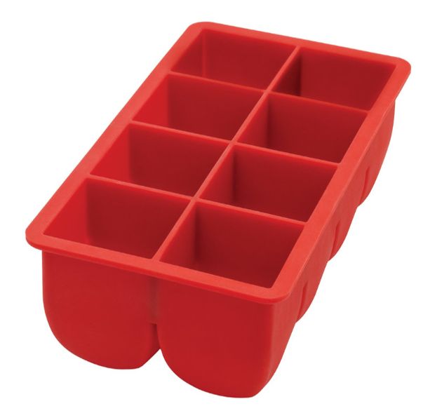 Harold Import Red Silicone Ice Cube Tray 8 cubes
