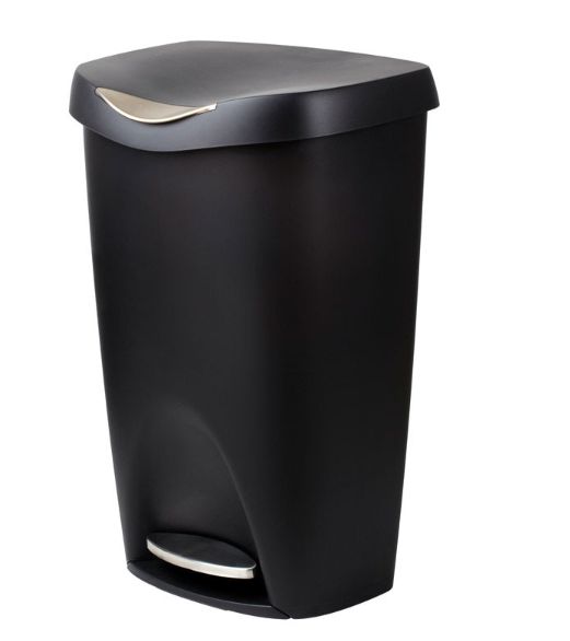 Umbra Brim 13 gal Black Plastic Step On Wastebasket