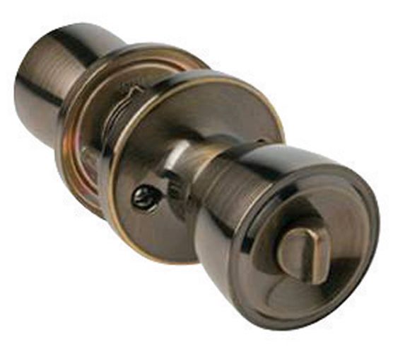 Home Plus Antique Brass Privacy Lockset 1-3/4 in.