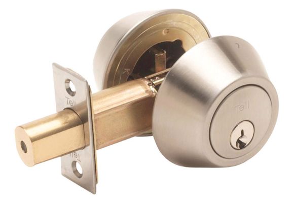 Tell Satin Nickel Steel Double Cylinder Deadbolt Tell Satin Nickel Steel Double Cylinder Deadbolt