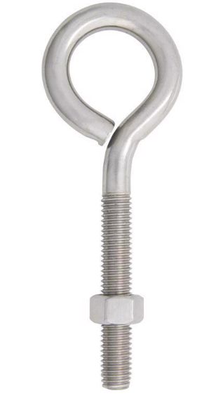 Hampton 1/2 in. X 6 in. L Stainless Stainless Steel Eyebolt Nut Included
