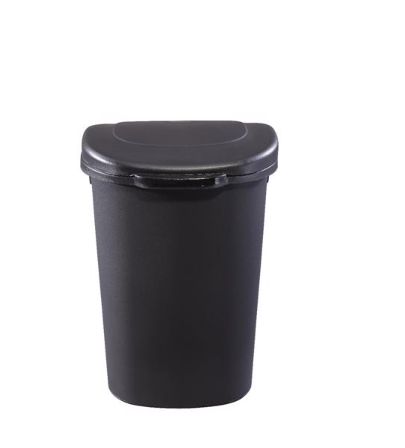 Rubbermaid 13 gal Black Plastic Touch Top Trash Can