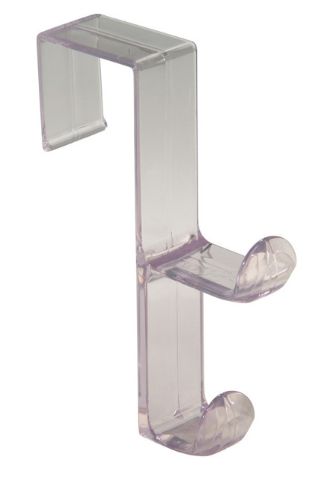 iDesign 5-1/2 in. L Clear Plastic Medium/Large Over the Door Double Hook 1 pk iDesign 5-1/2 in. L Clear Plastic Medium/Large Over the Door Double Hook 1 pk