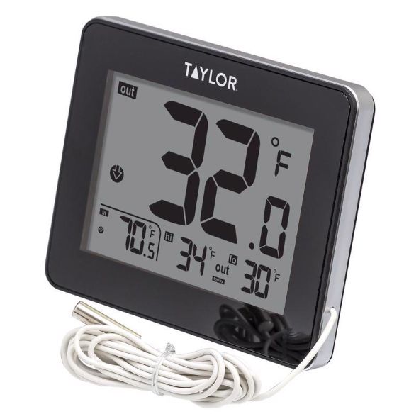 Taylor Wire Probe Digital Thermometer Plastic Black 3.15 in.