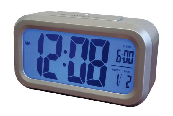 Westclox 5.3 in. Silver Alarm Clock Digital