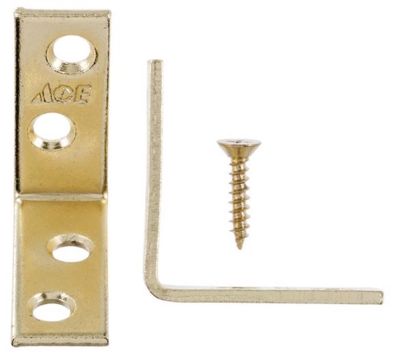 Ace 1-1/2 in. H X 2.75 in. W X 1-1/2 in. D Brass Inside L Corner Brace Ace 1-1/2 in. H X 2.75 in. W X 1-1/2 in. D Brass Inside L Corner Brace