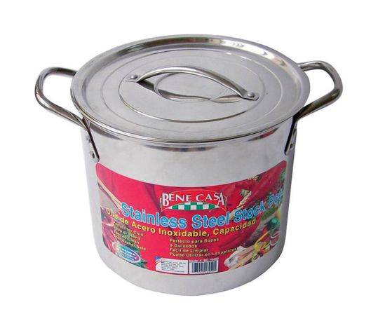 Bene Casa Stainless Steel Stock Pot 11.18 in. 20 qt Silver Bene Casa Stainless Steel Stock Pot 11.18 in. 20 qt Silver
