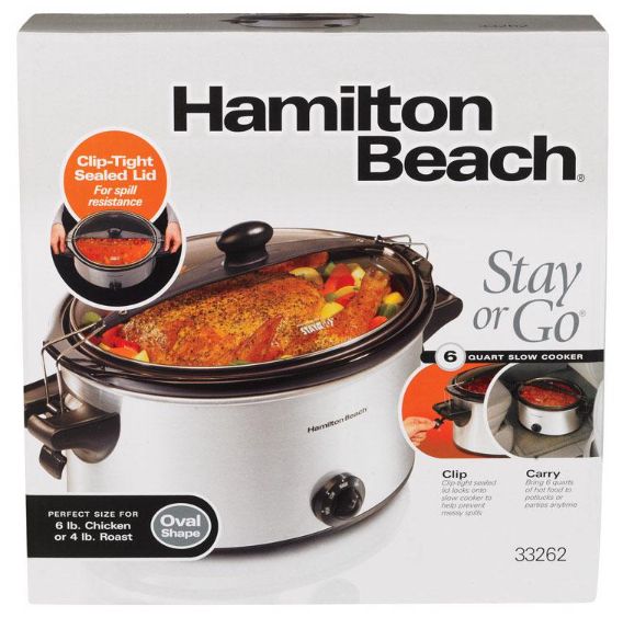 Hamilton Beach 6 qt Silver Stainless Steel Slow Cooker