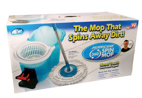 Hurricane 12 in. W Spin Mop with Bucket