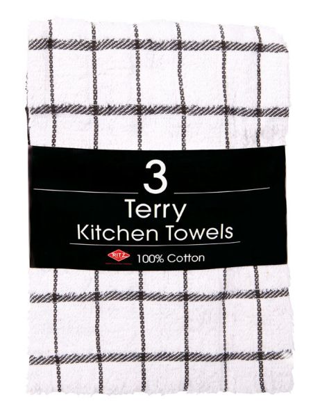 KITCHEN TWL BLACK 3PK KITCHEN TWL BLACK 3PK