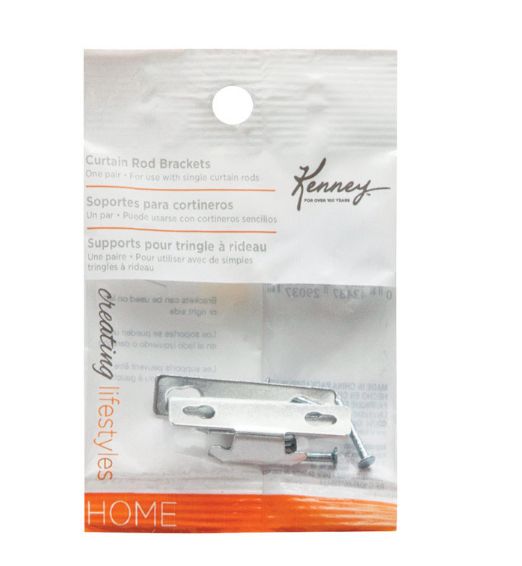 Kenney Chrome Silver Curtain Rod Bracket 4 in. L Kenney Chrome Silver Curtain Rod Bracket 4 in. L