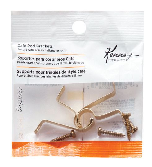 Kenney Brass Brass Cafe Curtain Rod Bracket 4.5 in. L Kenney Brass Brass Cafe Curtain Rod Bracket 4.5 in. L