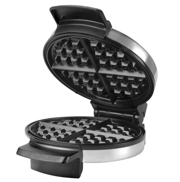 Black+Decker 4 waffle Brushed Silver Stainless Steel Belgian Waffle Maker
