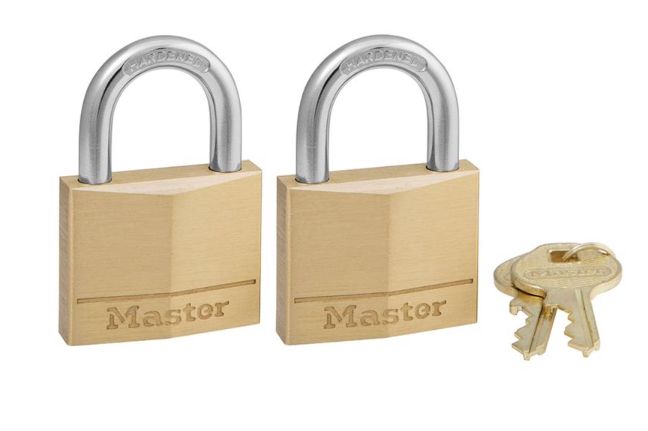 Master Lock 1-1/4 in. H X 5/16 in. W X 1-9/16 in. L Brass 4-Pin Tumbler Exterior Padlock